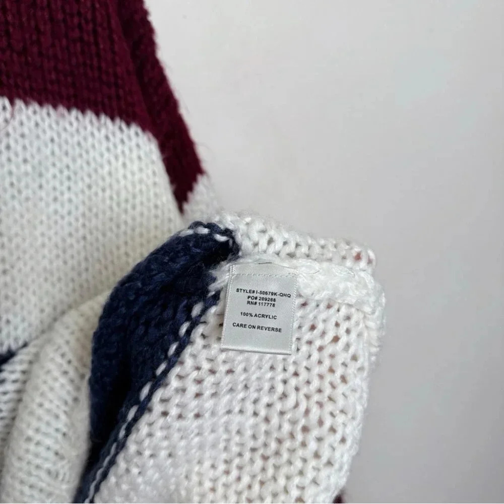Lovestitch Womens Medium Striped Colorblock Crew Neck Sweater - Picture 13 of 16